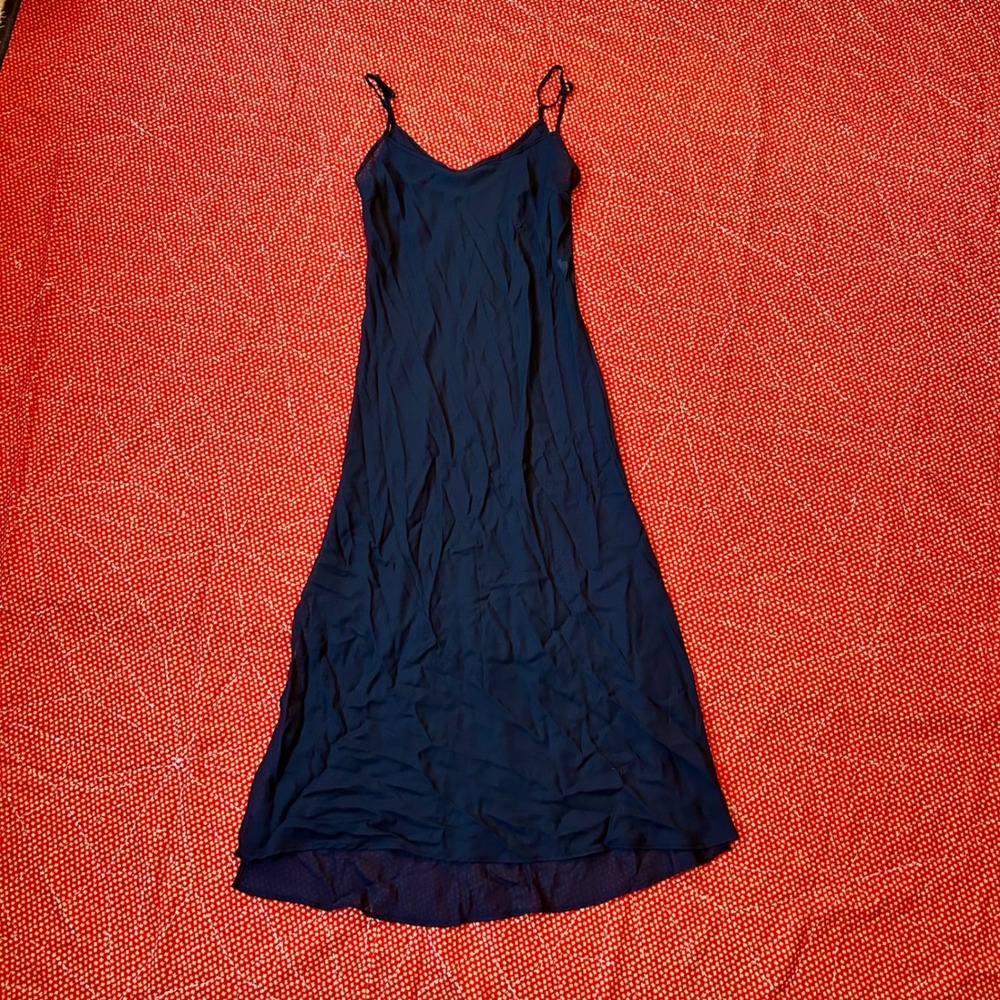 Vintage Black Chiffon Maxi Slip Dress Sheer 90s Coquette Twee